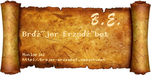 Brájer Erzsébet névjegykártya